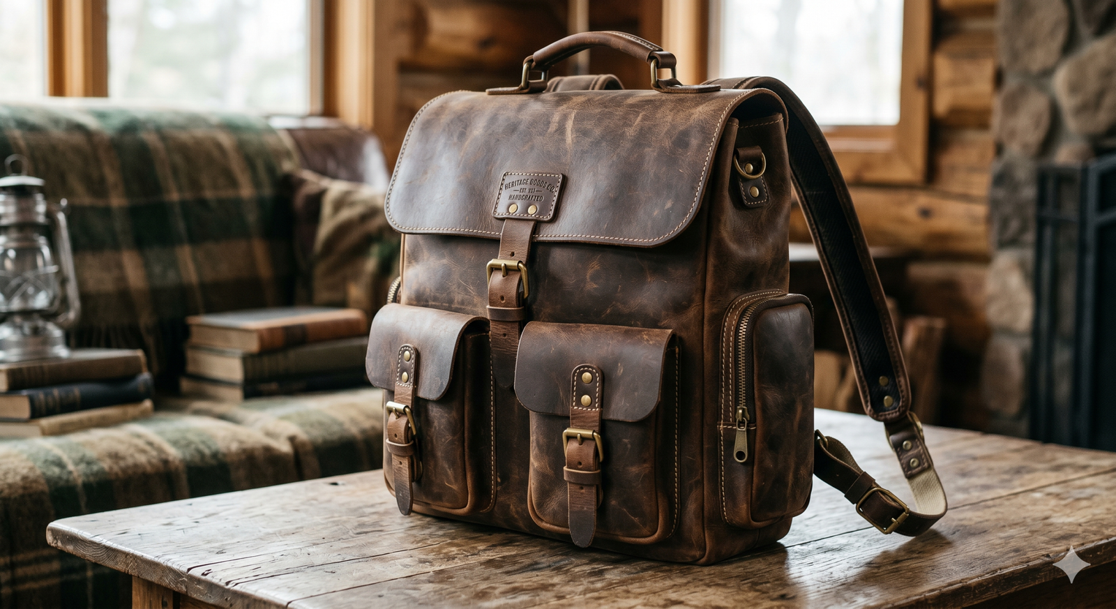 Premium Vintage Leather Backpack - Image 4