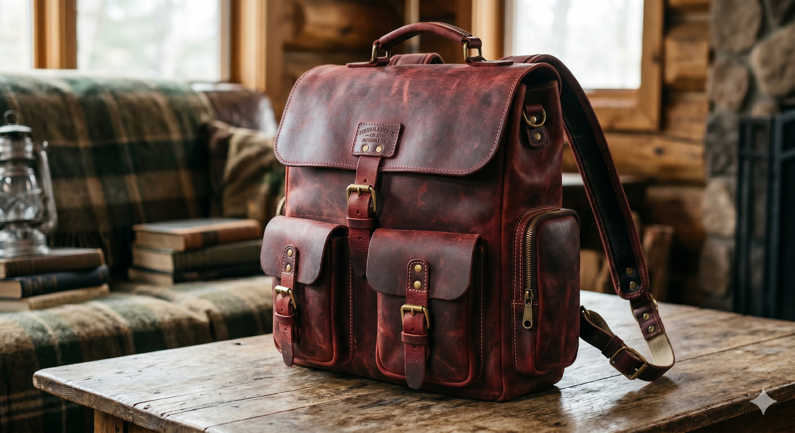 Premium Vintage Leather Backpack - Image 5